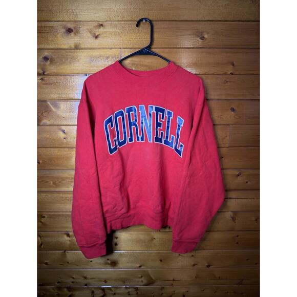 Fruit of the Loom Other - Vintage Cornell Sweatshirt Red With Blue White Graphics 90s Spell Out Size M